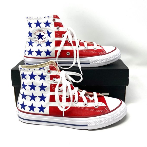 Converse Shoes - Converse High Top Canvas American Flag Sneakers Women's Size 6 667794F